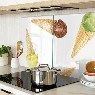 Szklana deska kuchenna Lody w waflu