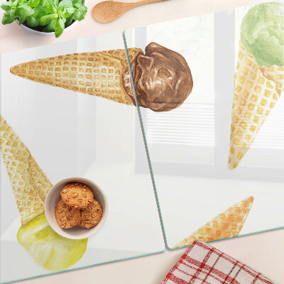 Szklana deska kuchenna Lody w waflu