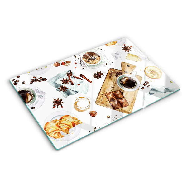 Szklana deska do krojenia Kawowe przysmaki i wypieki