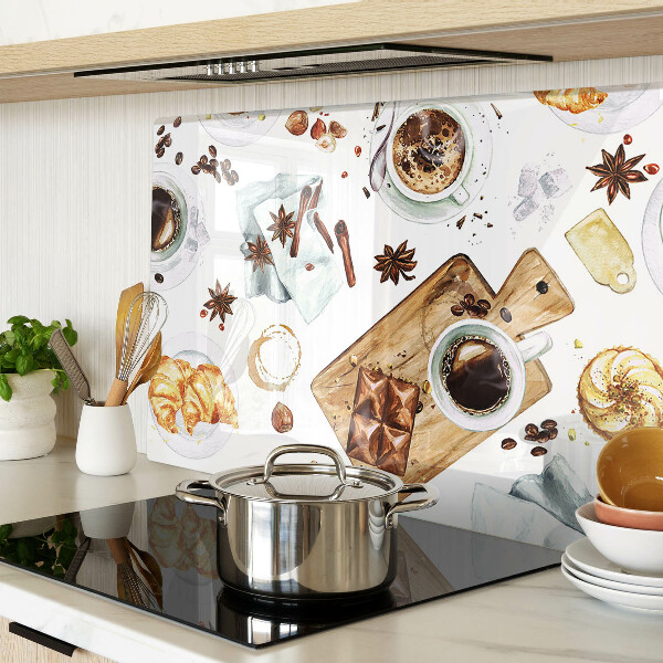 Szklana deska do krojenia Kawowe przysmaki i wypieki