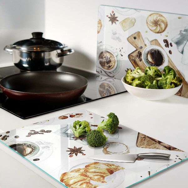 Szklana deska do krojenia Kawowe przysmaki i wypieki