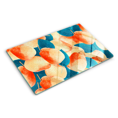 Szklana deska kuchenna Brzoskwinie na tle liści