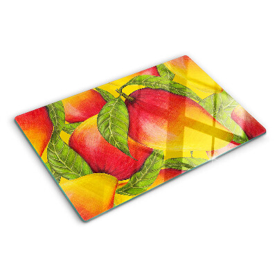 Szklana deska kuchenna Papryki na tle zielonych liści