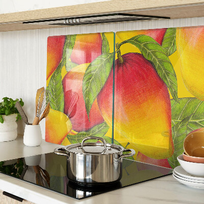 Szklana deska kuchenna Papryki na tle zielonych liści