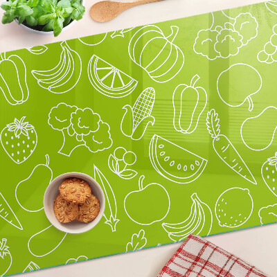 Snijplanken van glas Fruit- en groentethema