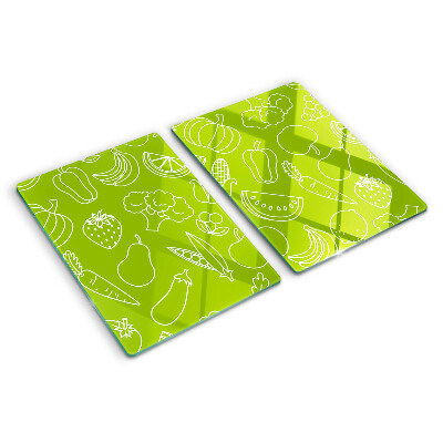 Snijplanken van glas Fruit- en groentethema