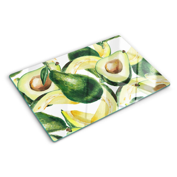Szklana deska kuchenna Awokado na tle liści