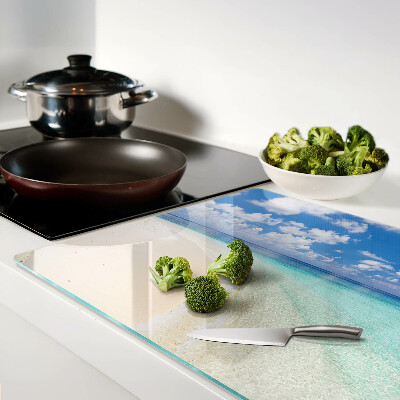 Szklana deska kuchenna Plaża z błękitnym niebem