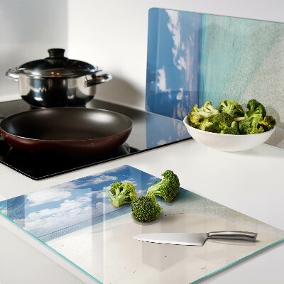 Szklana deska kuchenna Plaża z błękitnym niebem