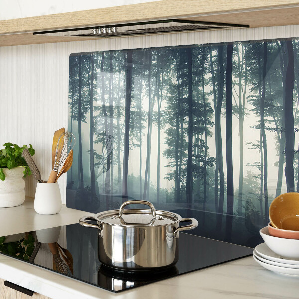 Szklana deska kuchenna Las w mgłę