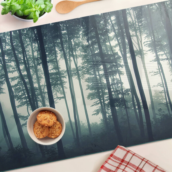 Snijplanken glas Bos in de mist