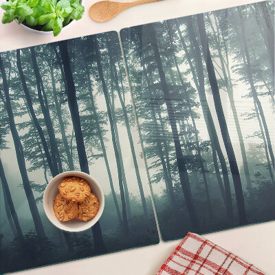 Szklana deska kuchenna Las w mgłę