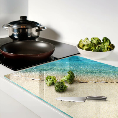 Snijplanken van glas Strand en zeegolven