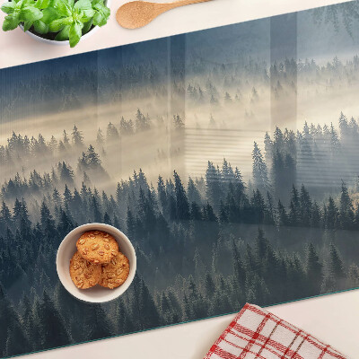 Szklana deska do krojenia Mglista leśna sceneria