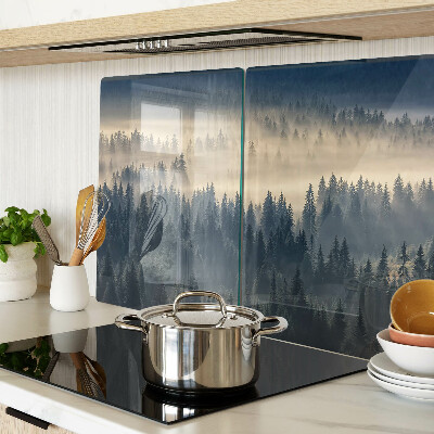 Szklana deska do krojenia Mglista leśna sceneria