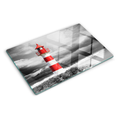 Glazen snijplanken Een vuurtoren in het landschap