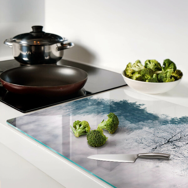 Deska kuchenna szklana Zimowy krajobraz z drzewami