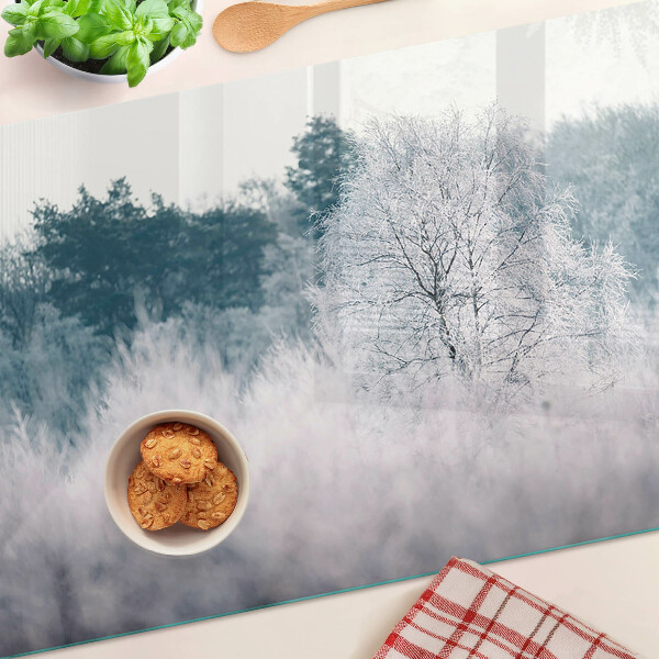 Deska kuchenna szklana Zimowy krajobraz z drzewami