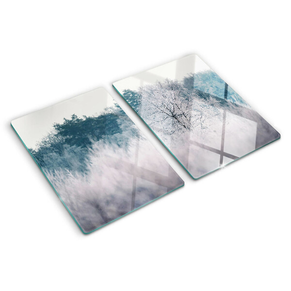 Glazen snijplanken Winterlandschap met bomen