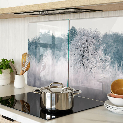 Deska kuchenna szklana Zimowy krajobraz z drzewami