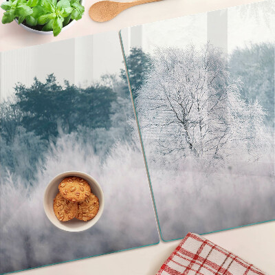 Deska kuchenna szklana Zimowy krajobraz z drzewami