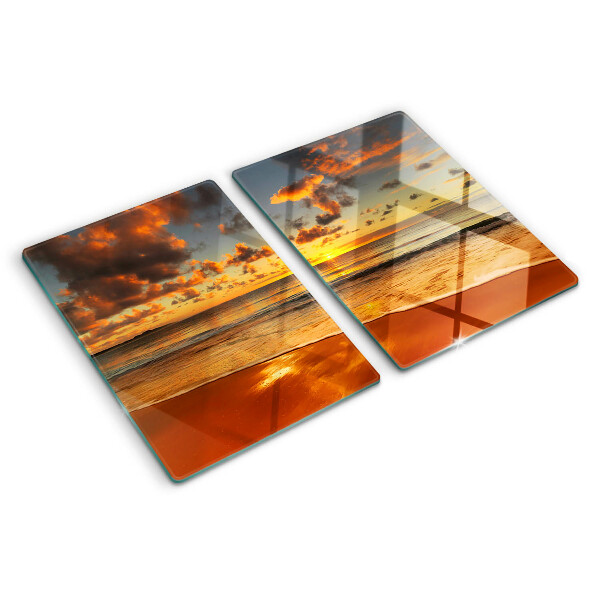 Szklana deska do krojenia Zachód słońca nad morzem