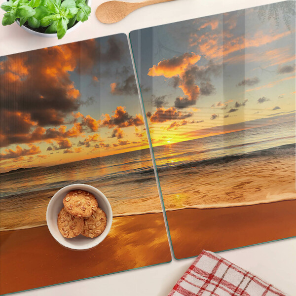 Szklana deska do krojenia Zachód słońca nad morzem