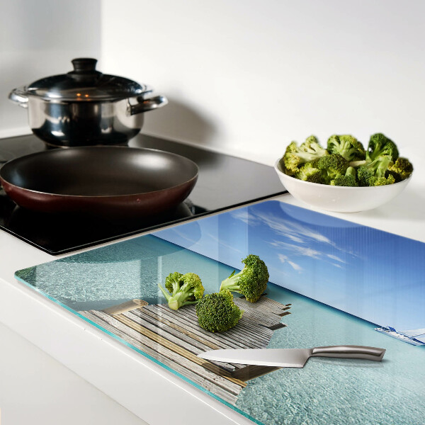 Szklana deska do krojenia Molo nad turkusowym morzem