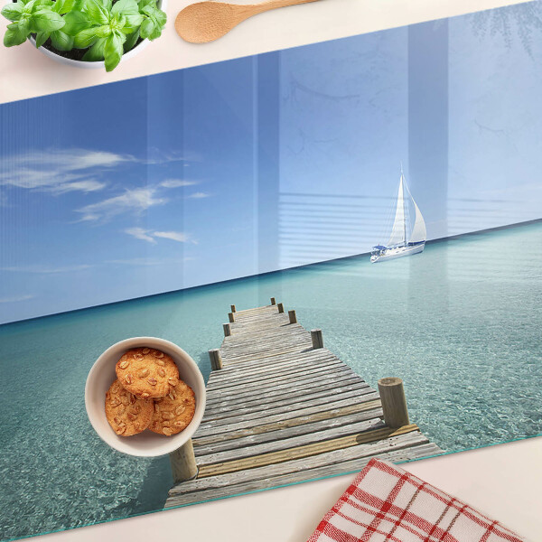 Szklana deska do krojenia Molo nad turkusowym morzem