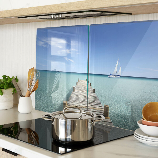 Szklana deska do krojenia Molo nad turkusowym morzem