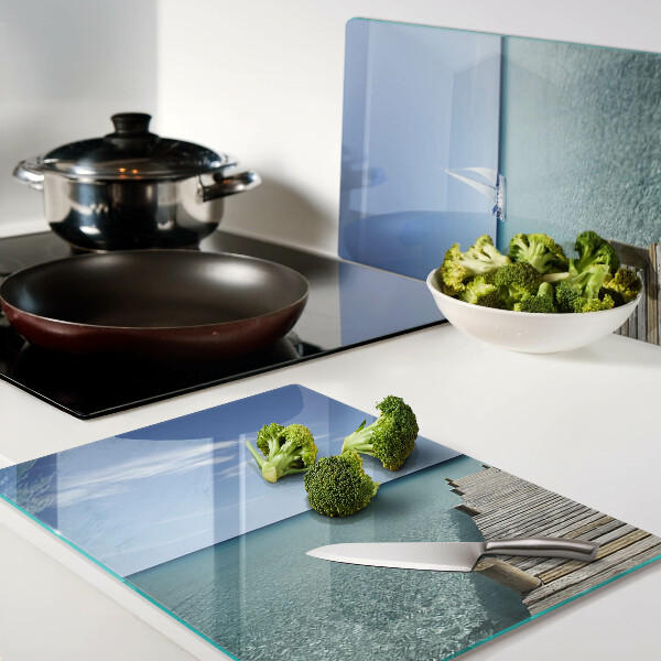 Szklana deska do krojenia Molo nad turkusowym morzem