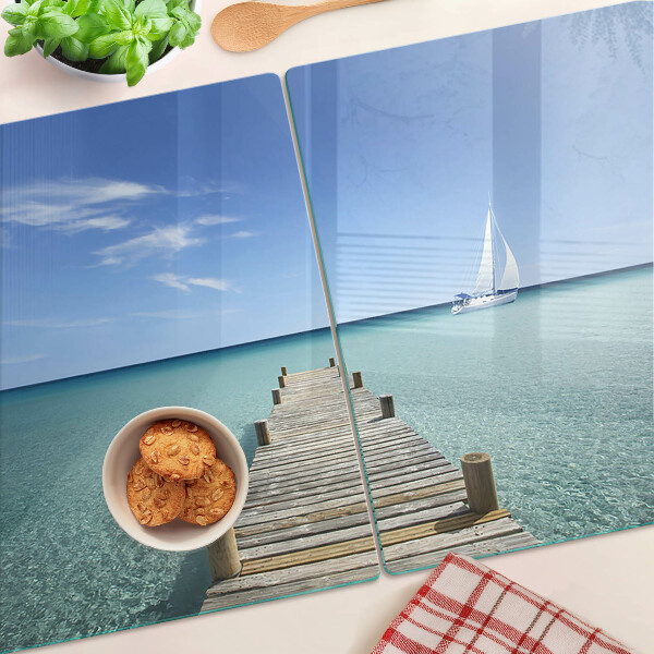 Szklana deska do krojenia Molo nad turkusowym morzem