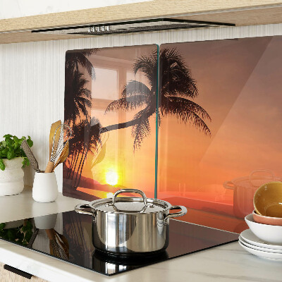 Szklana deska kuchenna Zachód słońca na plaży