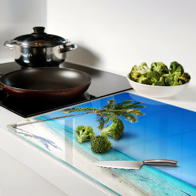 Deska kuchenna szklana Plaża z palmą