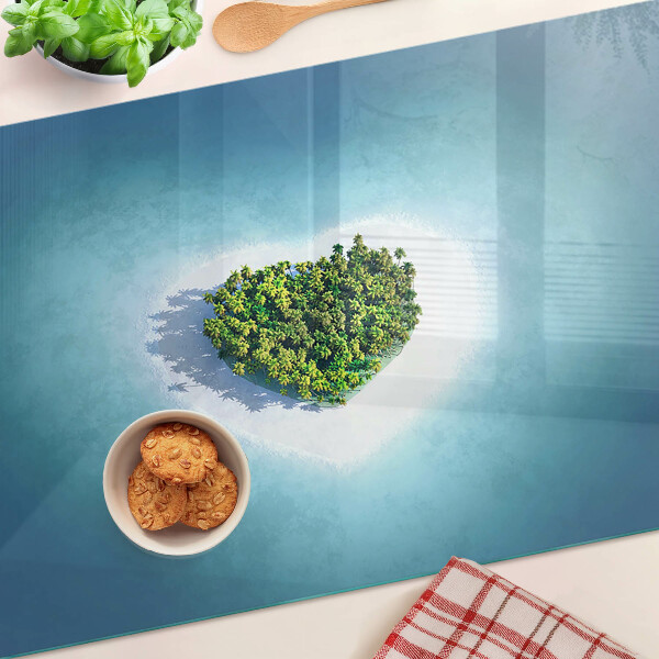 Deska kuchenna szklana Wyspa z palmami