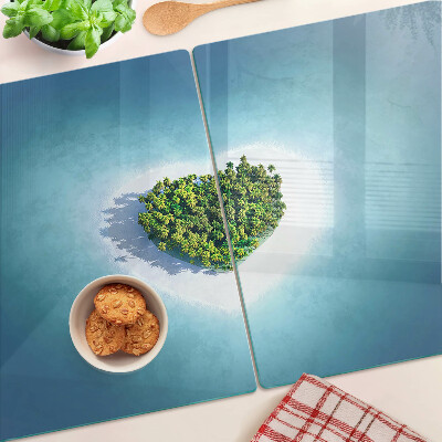 Deska kuchenna szklana Wyspa z palmami