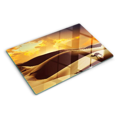 Szklana deska do krojenia Pustynny krajobraz o zachodzie słońca