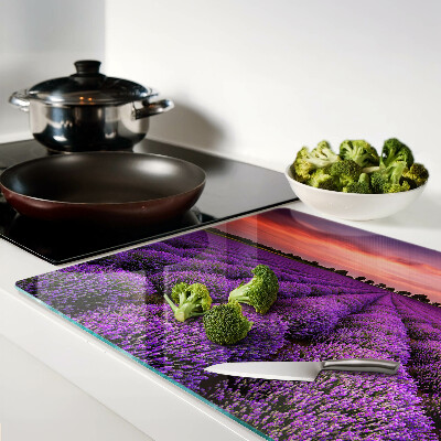 Szklana deska do krojenia Pole lawendy o zachodzie słońca