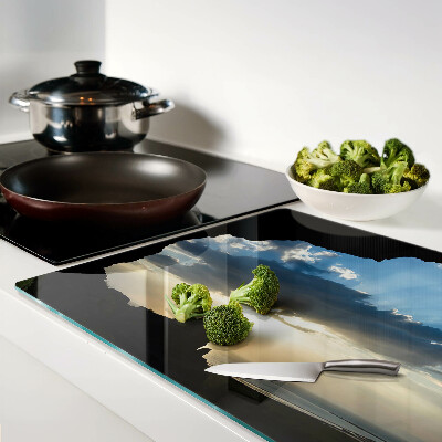 Snijplanken van glas Zonsondergang achter de wolken