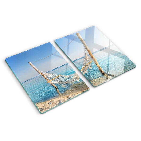Deska kuchenna szklana Hamak nad morzem
