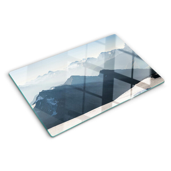 Szklana deska do krojenia Górski krajobraz w chmurach