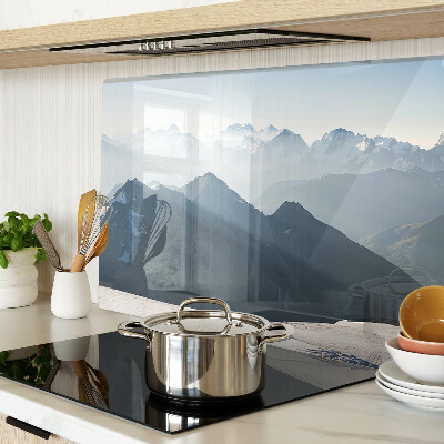 Szklana deska do krojenia Górski krajobraz w chmurach