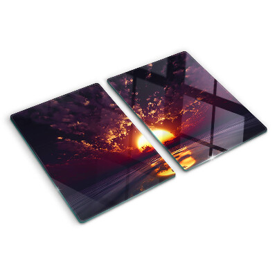 Szklana deska kuchenna Zachód słońca nad morzem