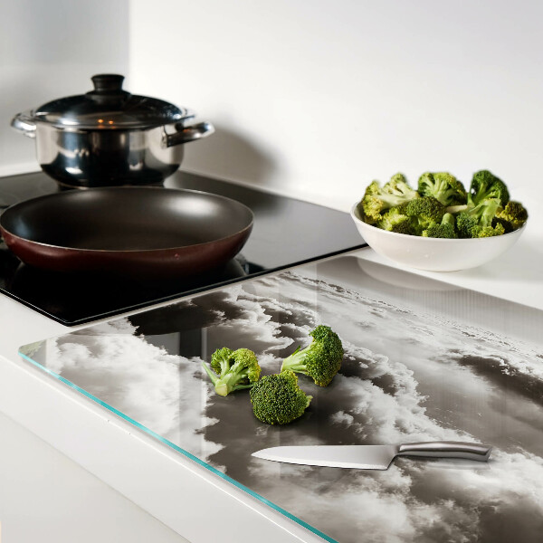 Szklana deska do krojenia Chmury w odcieniach szarości