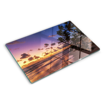 Snijplanken glas Zonsondergang boven het strand