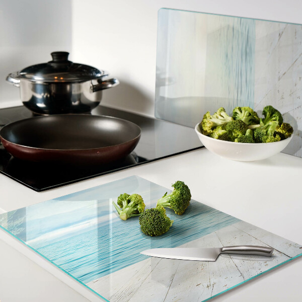 Szklana deska kuchenna Morze i drewniany pomost