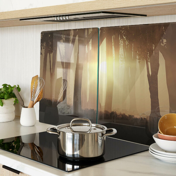 Snijplanken glas Zonsondergang in het bos