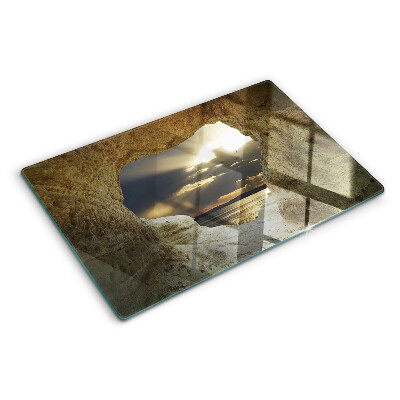 Deska kuchenna szklana Widok na morze przez grotę