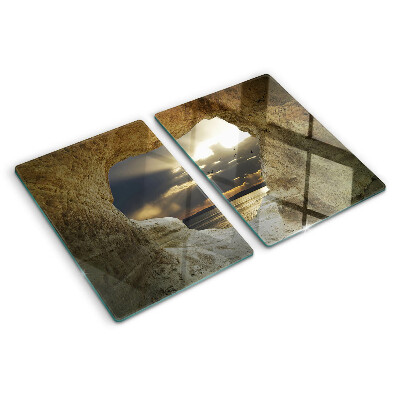 Deska kuchenna szklana Widok na morze przez grotę