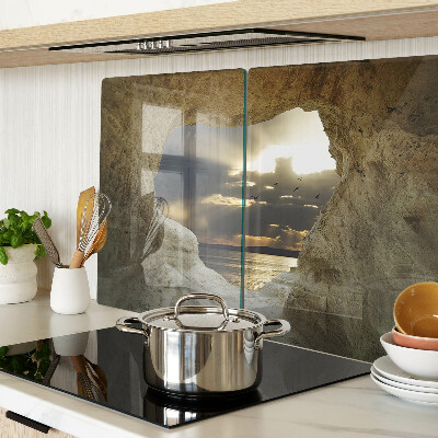 Deska kuchenna szklana Widok na morze przez grotę